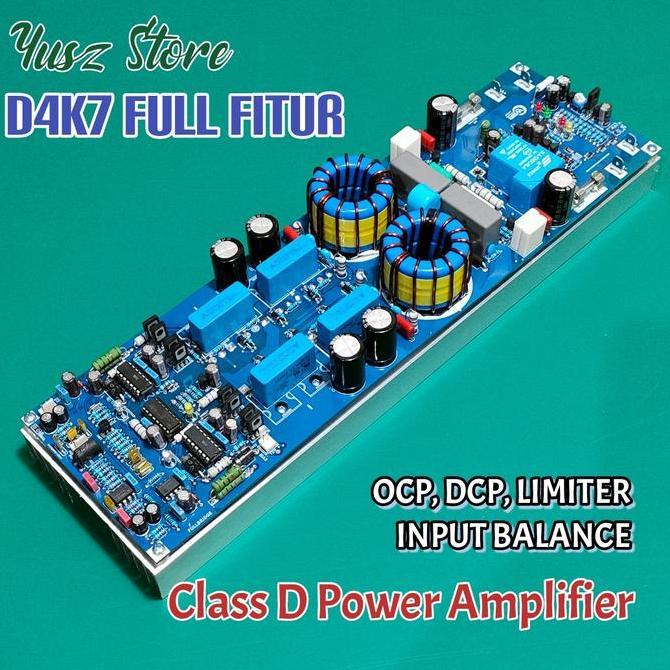 Class D D4k7 Fullbridge 90VDC Full fitur Class D 8 Final mosfet Power Amplifier