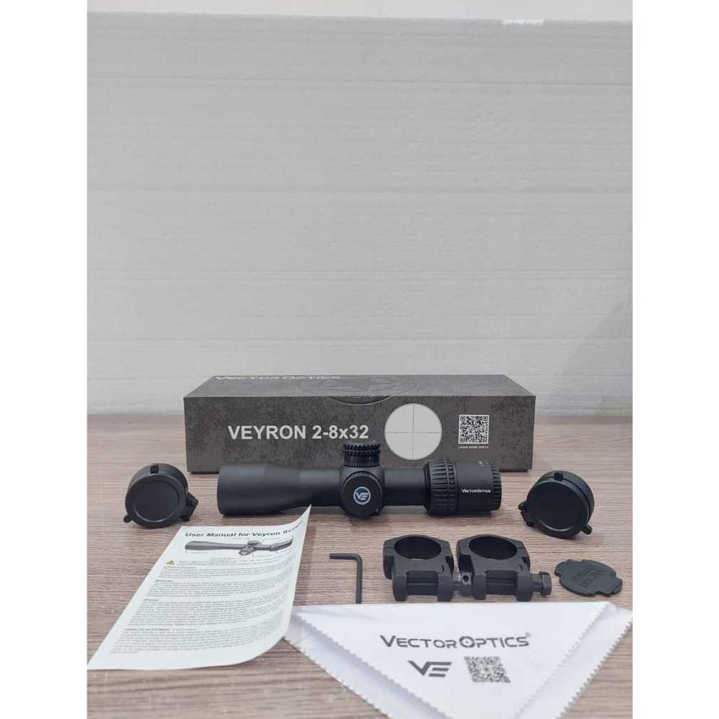 (READY STOCK) TELESKOP VECTOR VEYRON 2-8x32 IR TITIK TENGAH NYALA OD30