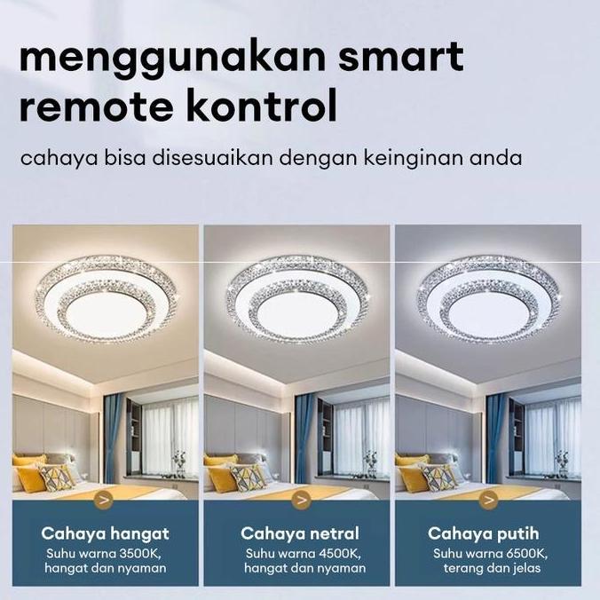Lig- Lampu Plafon Minimalis Moder Rumah Lampu Downlht Pvc Plafon Led 3 Rna Ceiling Lhts Jarak Jauh C
