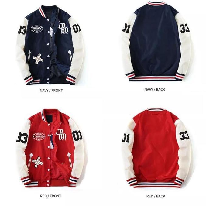 Hombre- New- X Urband Absolute Jaket Varsity Terproof Baseball Bordir Fleece Leather Polos Tebal Pri