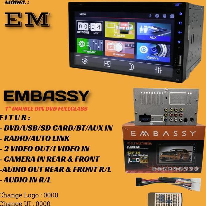 Promo DOUBLEDIN EMBASSY EM-6988 panel LED gambar jernih optik bandel Diskon