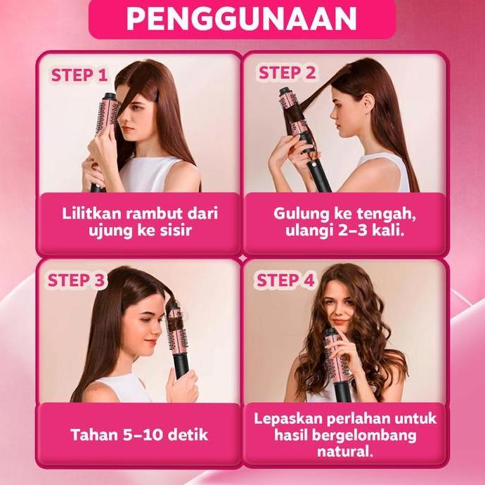 Sisir Catok Thermal Blow Dryer Pelurus Curly 37W Low Watt Volume Smooth Hair Iron Comb Brush LC