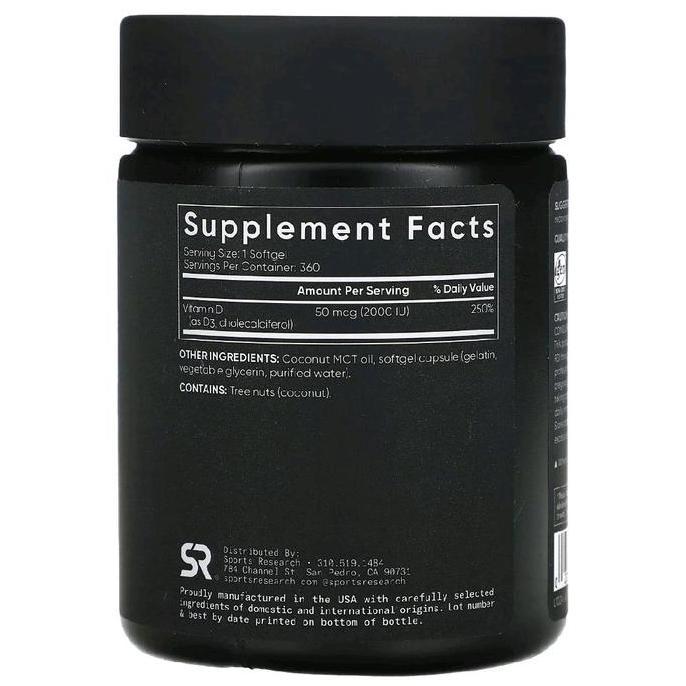 (READY STOCK) SR Sports Vitamin D3 D-3 2000 iu 360 Softgels April 2028