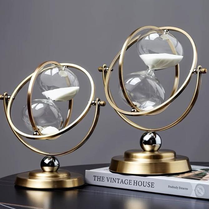 GOLD METAL HOURGLASS DECORATION / ORNAMEN NORDIC HOURGLASS / PAJANGAN