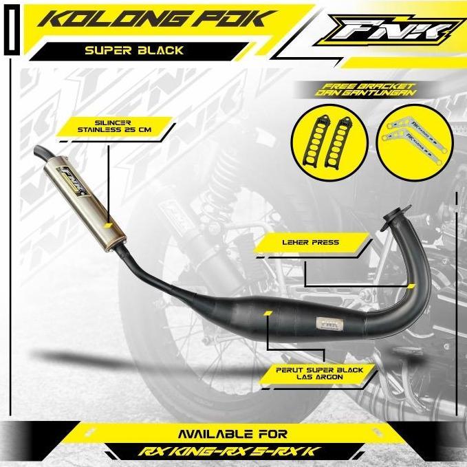 Knalpot Rx King FNK Kolong Pdk Repsol Super Black Avolution Original FNK RACING EXHAUST