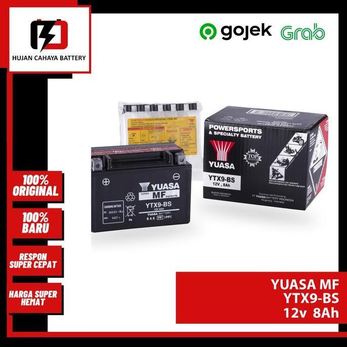 Aki motor NINJA 250R / 250RR / KAWASAKI PULSAR 200 / YUASA YTX9-BS