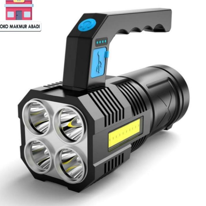 Senter Led Super Terang Rechargeable / Cob Senter Led Jarak Jauh / Senter Cas Led Terang