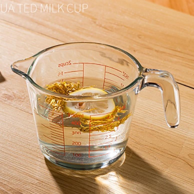 Gelas Takar 500Ml 1000Ml Pengukur Air Susu Takaran Gelas Cangkir Kaca Ukur Peralatan Masak