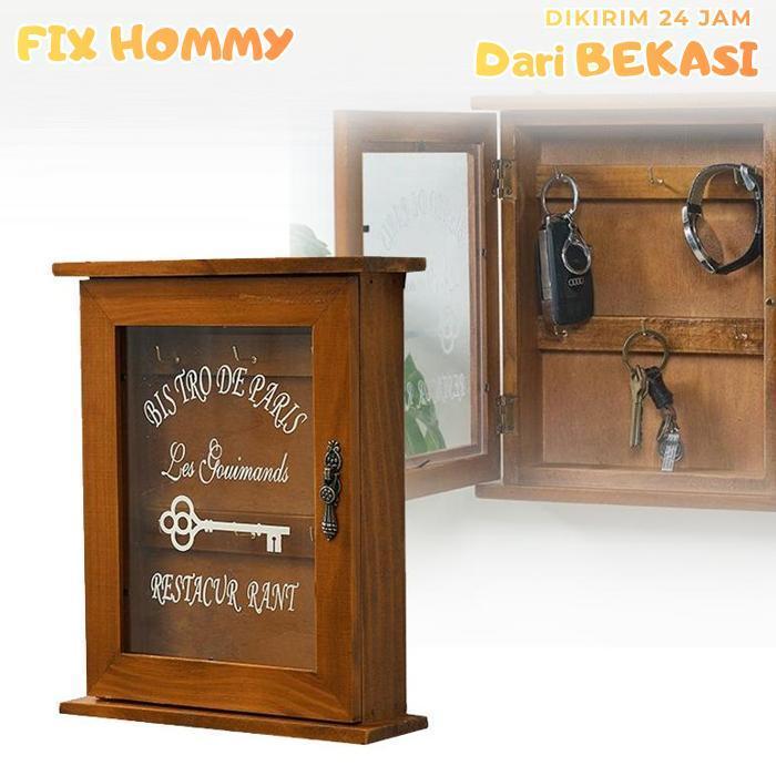 FXMY Tempat Penyimpanan Kunci London Kayu Box Tempat Kunci Kunci Box Kunci Gantung Key Box