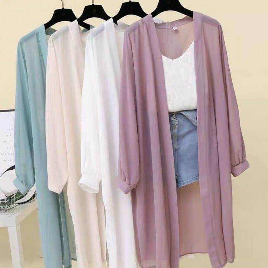 Cardigan/Outer/Outerwanitaremaja/Baju Trend Kekinian Amily Cardy Sr Bahan Ceruty Outer Wanita Transp