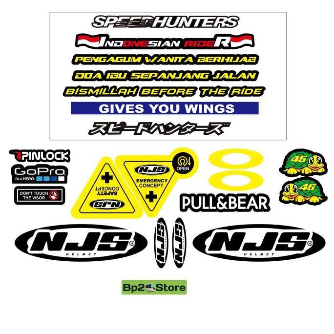 Promo Paket Stiker Helm Njs / Set Stiker Helm Njs Cod