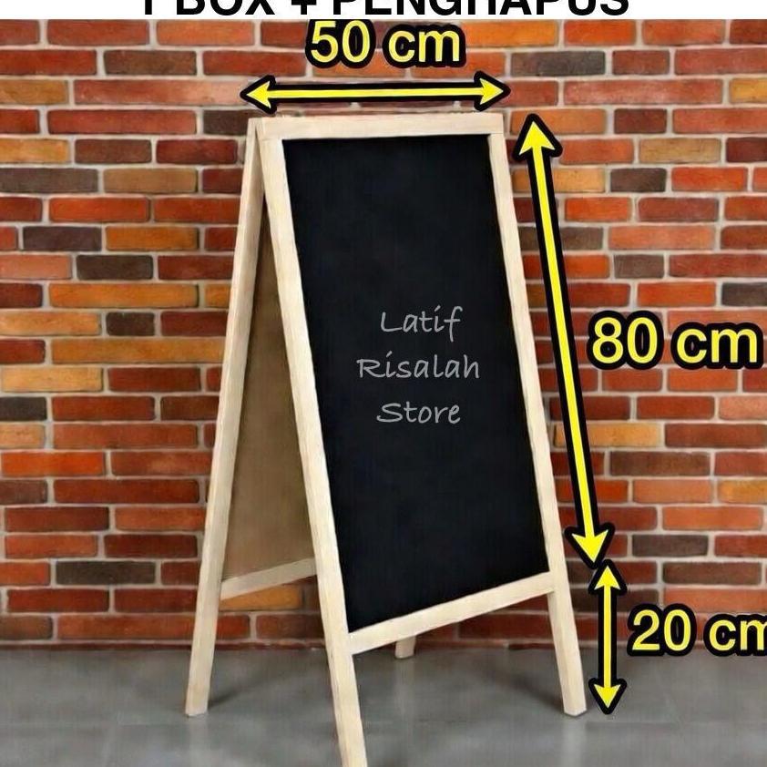 Papan Tulis Kapur 2 Arah (Gratis Kapur Putih 1 Box + Penghapus)| Papan Tulis Blackboard, Papan Tulis