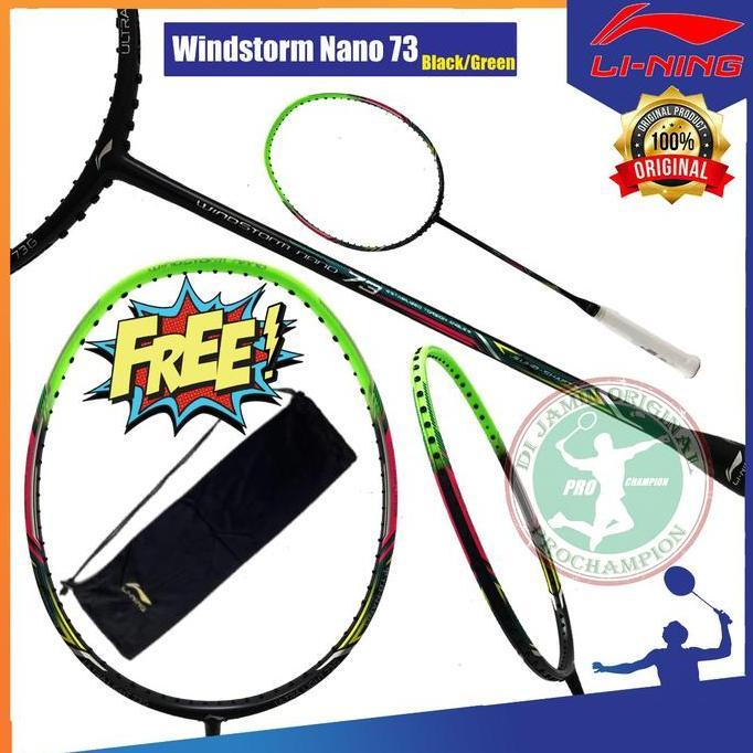 Promo Lining Windstorm Nano 73 Raket Badminton Original