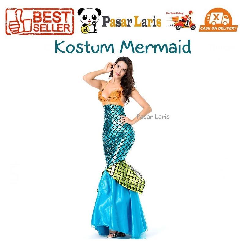 Kostum Mermaid Putri Duyung Ikan Dewasa Wanita Pesta Kostum