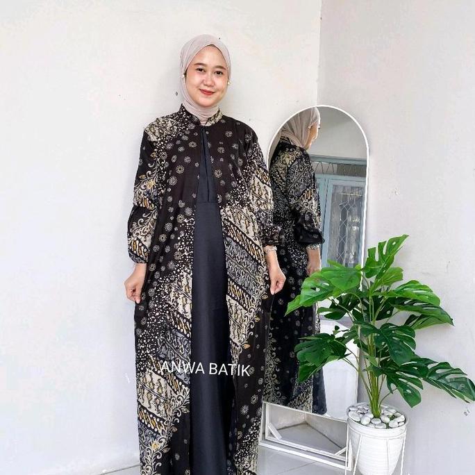 Arsy- Gamis Batik Mix Moscrepe Nita Busui Terbaru Gamis Batik Jumbo Ld 130Cm