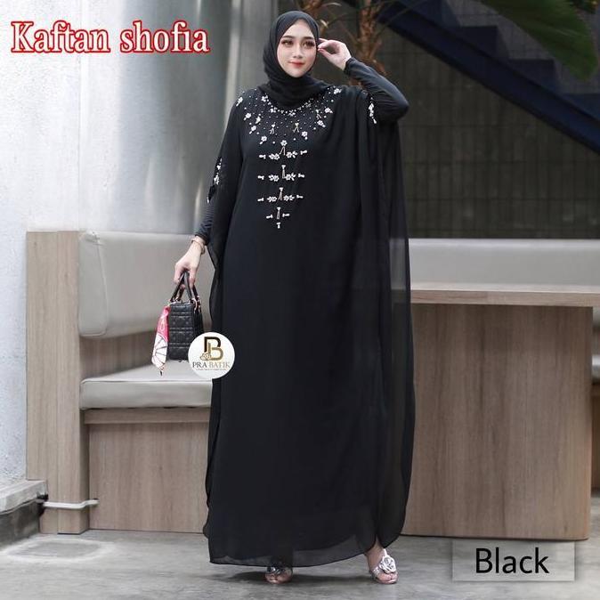 Arsy- Free Manset Kaftan Naj Ceruti Baby Doll Payet Mutiara Gamis Lebaran