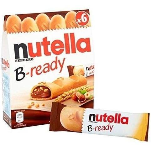 Nutella B-Ready Box Chocolate/Nutella Wafer 132 GR - Isi 6pcs, Original Creamy Spread, No Artificial
