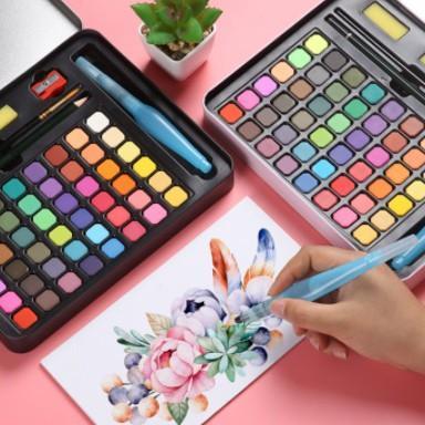 36/48 Watercolor Set Cat Air Set (Bonus Kuas Dan Kertas Gambar) / Cat Air Padat / Solid Watercolor S