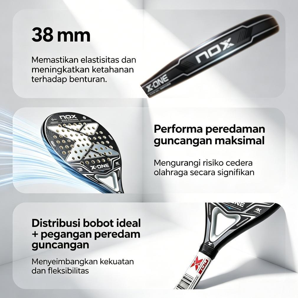 PROMO TERBARU [ORI]NOX Raket Padel Serat Karbon 3K  Permukaan Kasar/ halus Cocok Kasual Harian /pemu