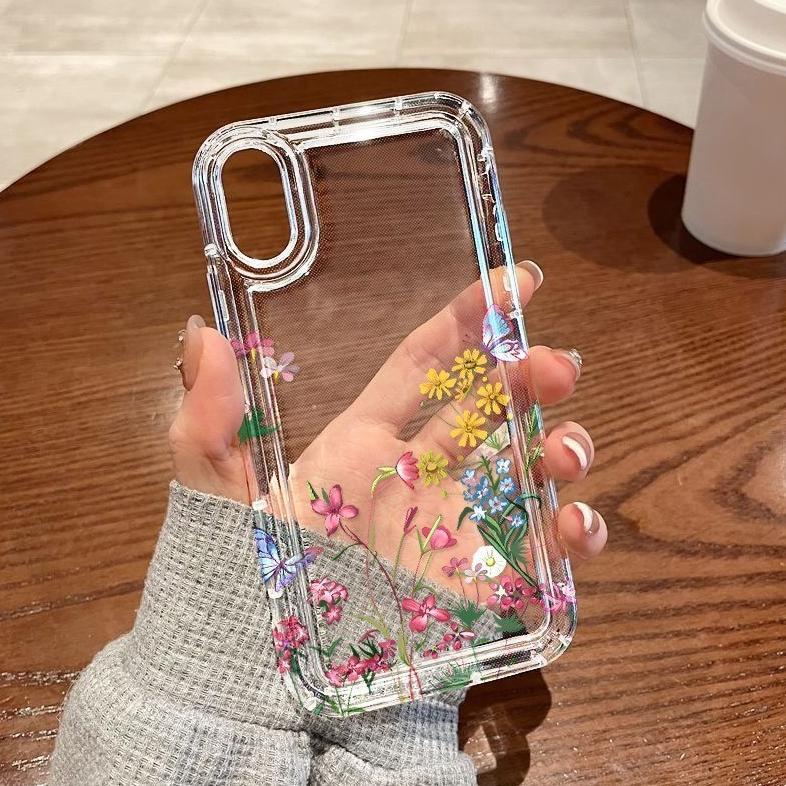 Official Cod Soft Clear Case Bunga-Bunga Kecil Dan Rumput-Rumput Kecil Samsung A02S A03 A04 A13 A05 
