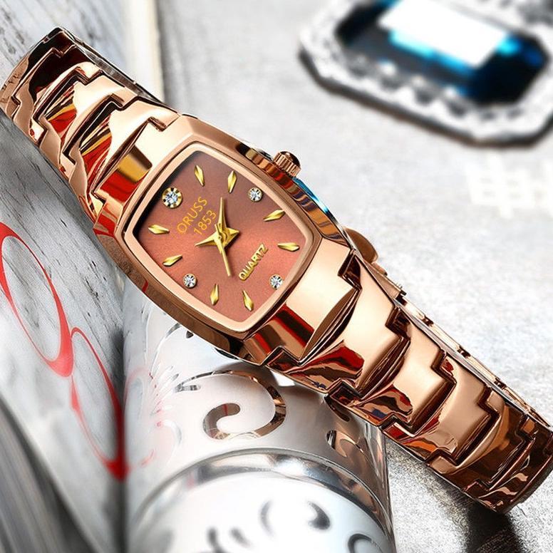 super deal jam tangan wanita oruss original kecil kotak garansi anti air