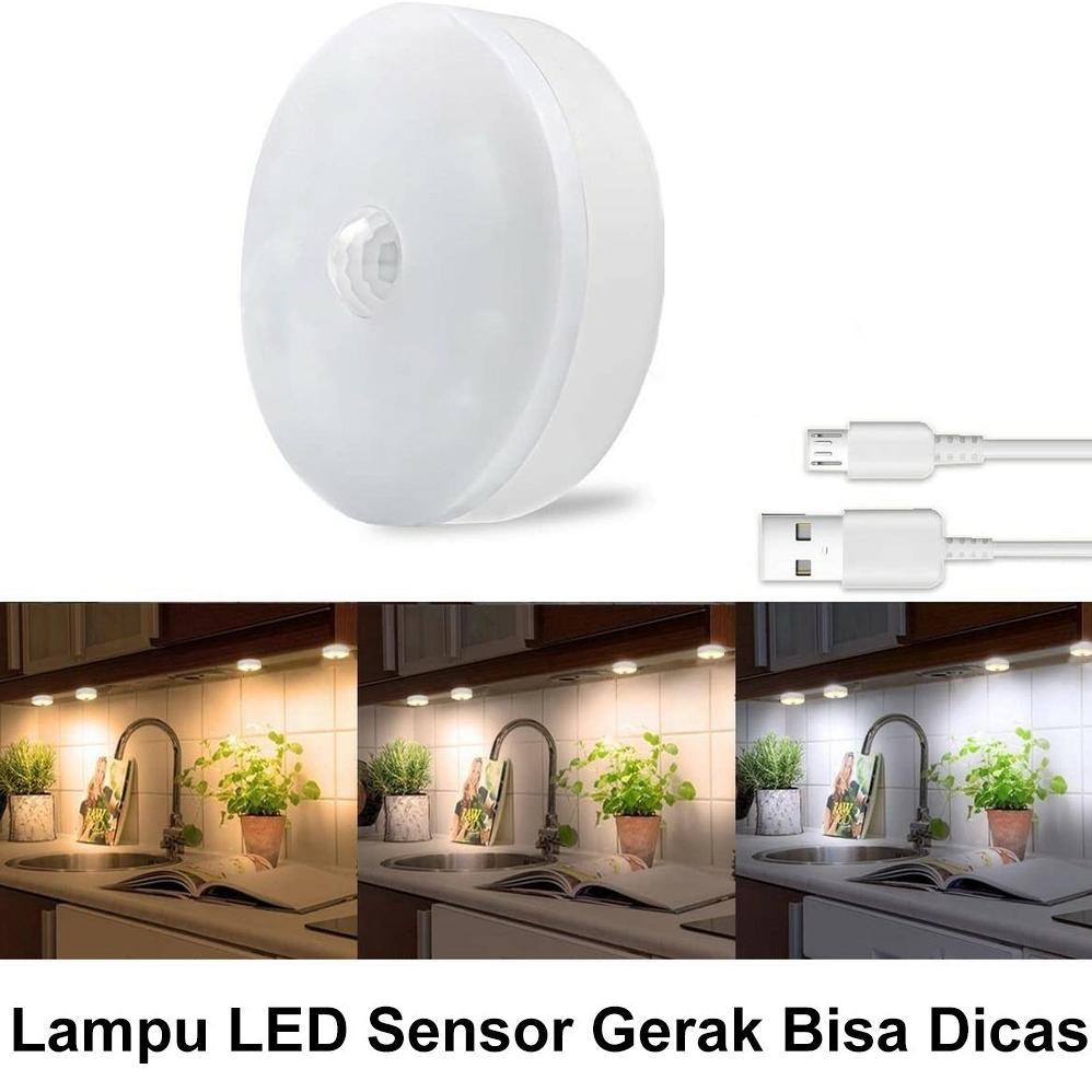 New Lampu Tidur Led Sensor Otomatis - Hemat Energi, Untuk Kamar & Kos, Bisa Dicharge