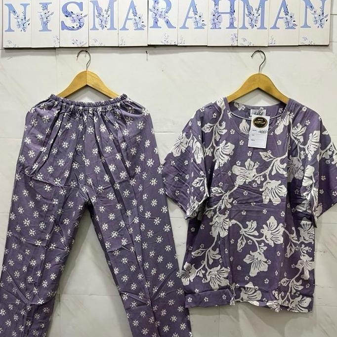 SETELAN  CP batik LUZA Dewasa  ,Tangan Sesiku - Celana Panjang