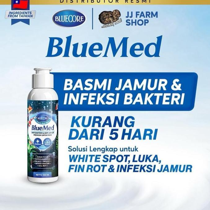 BLUECORE BLUEMED BLUEMED 100ML OBAT ANTI JAMUR IKAN ANTIBIOTIK IKAN MENGATASI WHITE SPOT JAMUR FIN R