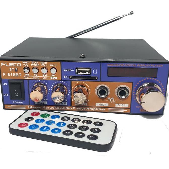 Amplifier Fleco Bluetooth F-618BT Stereo Karaoke + Mp3 player + Radio
