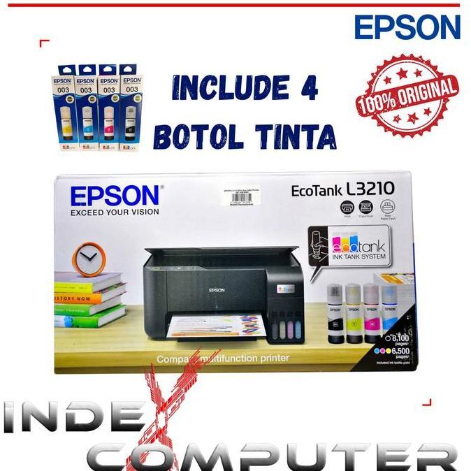 Printer Epson EcoTank L3210 - Print , Scan , Copy Generasi terbaru printer