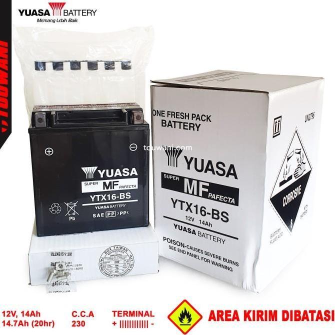 Aki Baterai Harley Davidson Sportster XL XLH Yuasa YTX16-BS