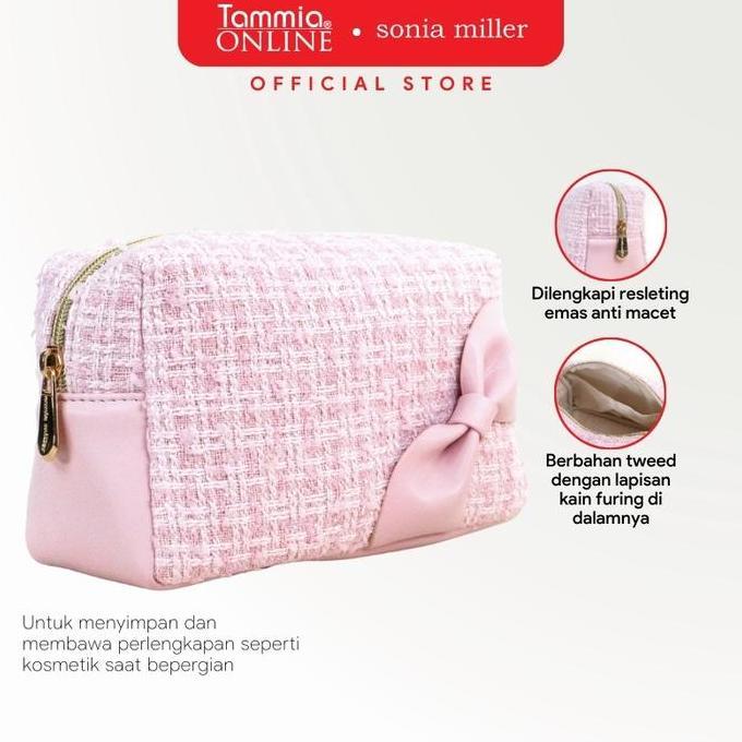 Sonia Miller Pouch 0325-8 Tweed Blue/Pink
