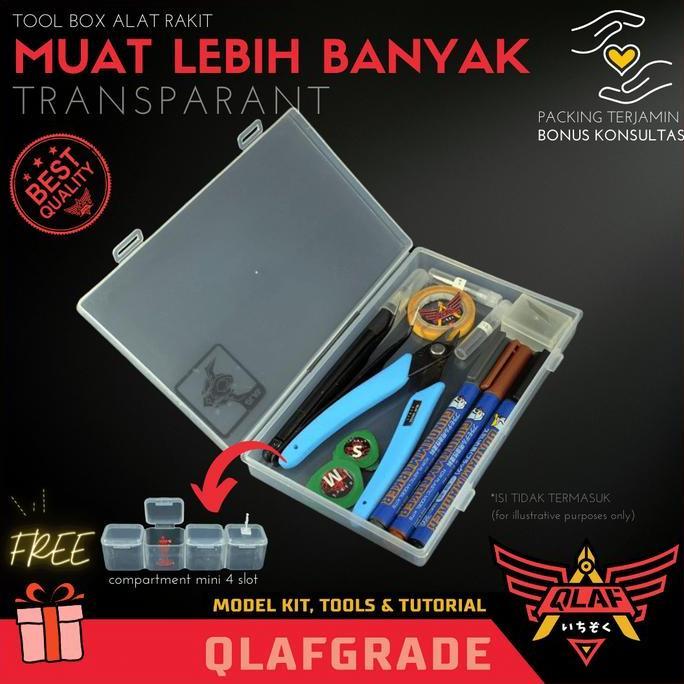 TOOL BOX ALAT RAKIT - KOTAK  PENYIMPANAN TRANSPARANT compartment model kit gundam  tools