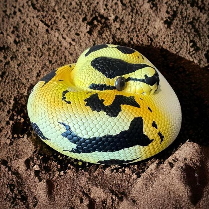 Ball Python PIEBALD - Python Regius Resin Animal Heavenly Body