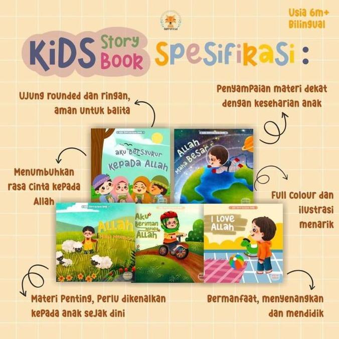 Bilingual Kids Story Book (5 Mini Boardbook) Anak Books