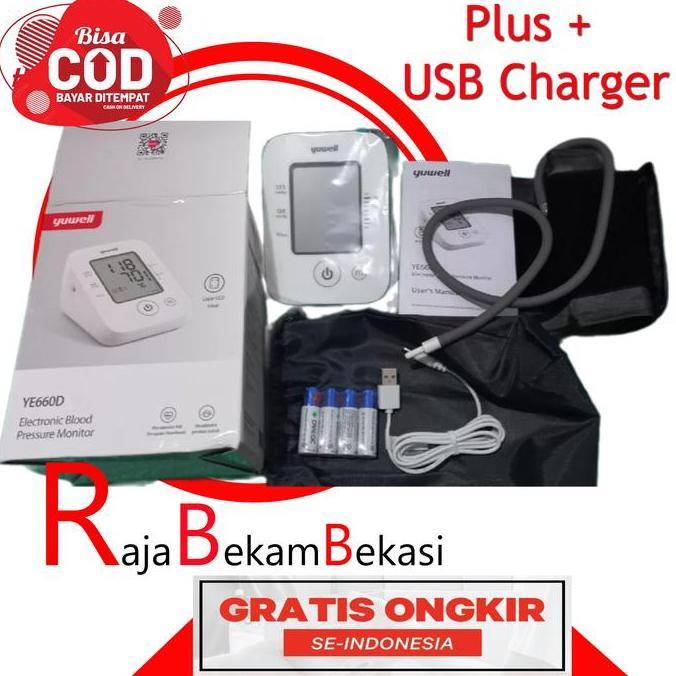 Tensimeter Digital Yuwell YE 660D Plus USB Charger -  Tensi Digital Yuwell Bonus Batery dan USB Char