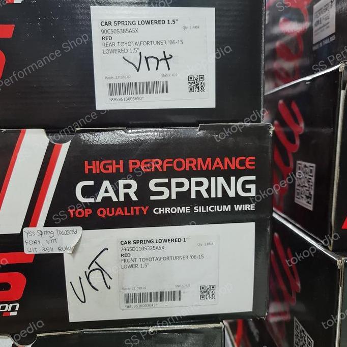 YSS Spring Lowered Per set (Fr+Rr) Fortuner VNT