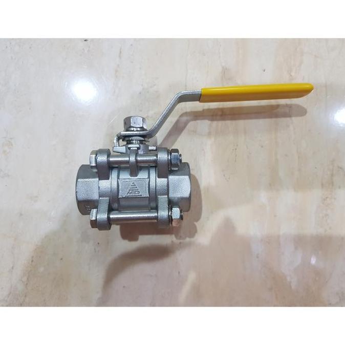 Ball Valve Mdt 3 Piece Body Ss 304 3/4" Terbaru 