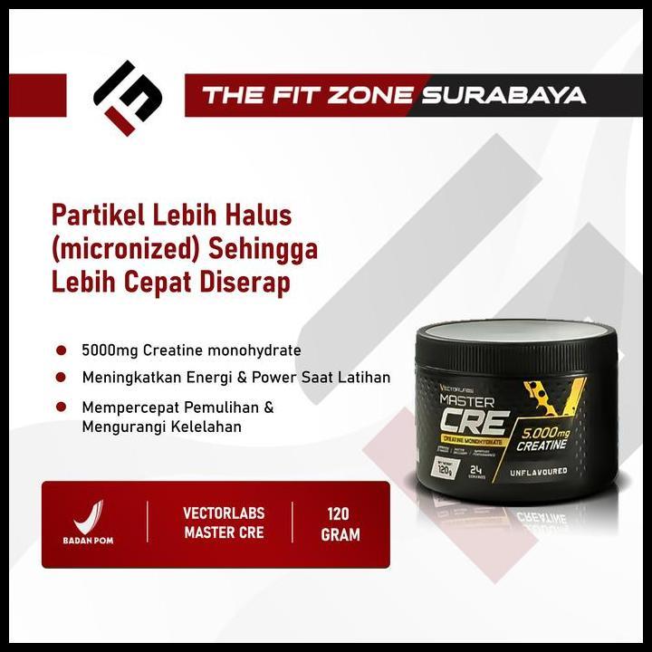 Best Seller Vectorlabs Master Cre Creatine Monohydrate 120 Gram 30 Serving Suplemen Fitness Gym Pena