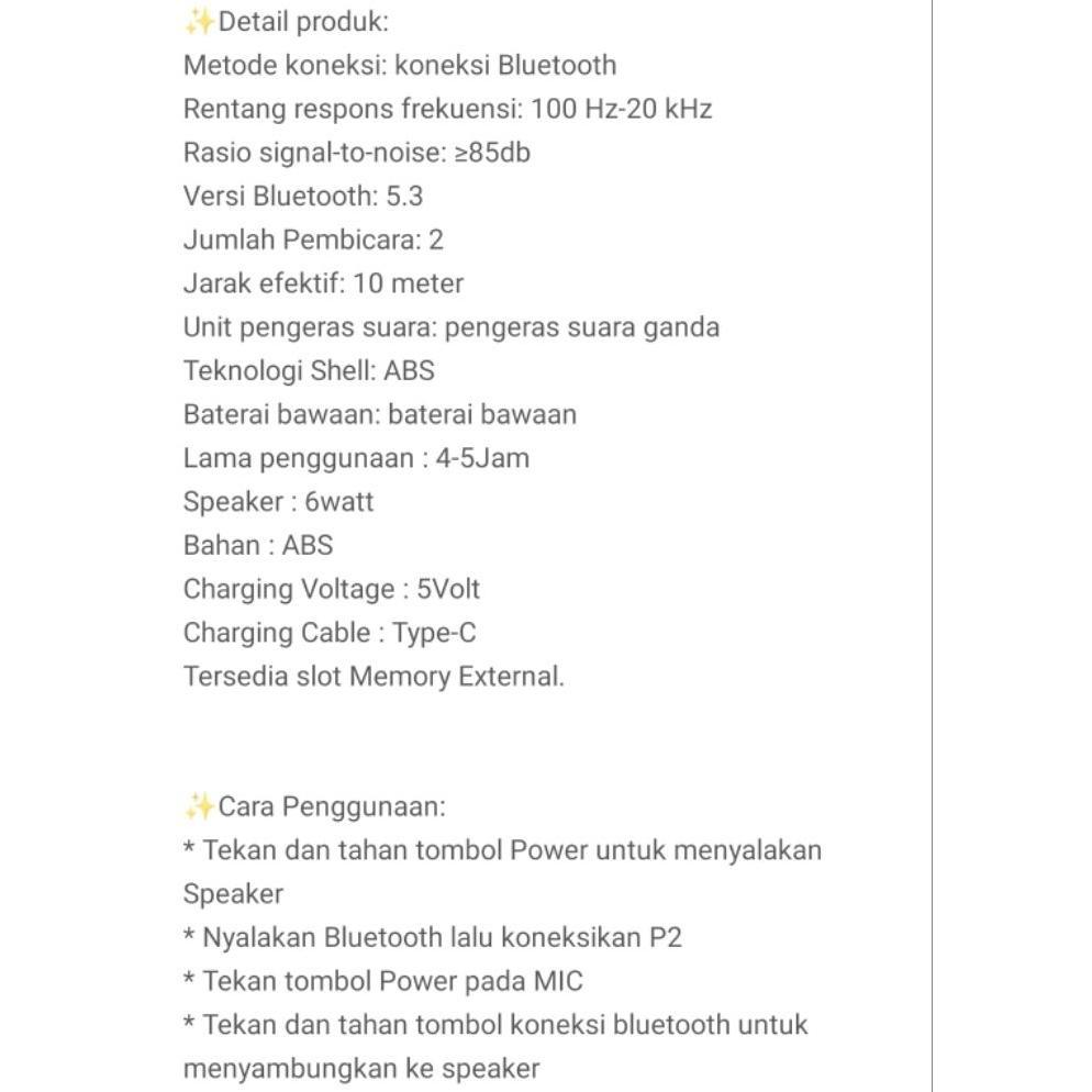 HOT DEALS PROMO OBRAL SPEAKER KAROKE MIC 2 / SPEAKER BLUETOOTH MINI KAROKE MIC / MINI SPEAKER WIRELE