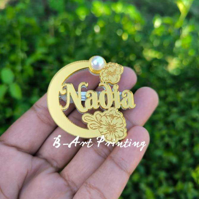 (BM) PREMIUM BROS NAMA MUTIARA BROS PIN MUTIARA NAMA Bros Nama Muslimah/Bros Hijab/BrosK Kerudung Br