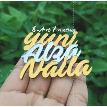 Bros Nama Sendiri/Bros Hijab/Bros Akrilik Mirror Gold Pin Bross Akrilik Gold Silver dan Rose Gold Br