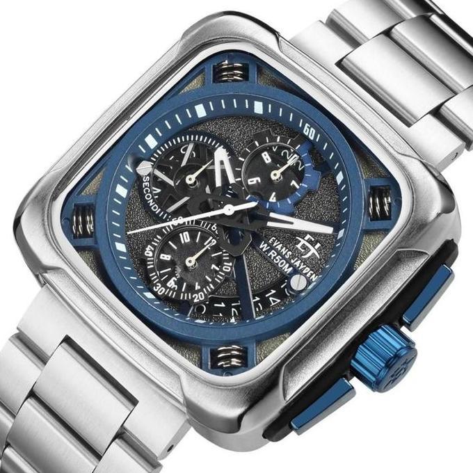 Orologio- Evans Jayden Jam Tangan Pria 9555 Rantai Stainless Steel Kaca Sapphire Ter Resistant 5Atm 