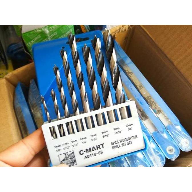 Promo mata bor kayu set 8pcs Cmart mata bor kayu berkualitas Diskon