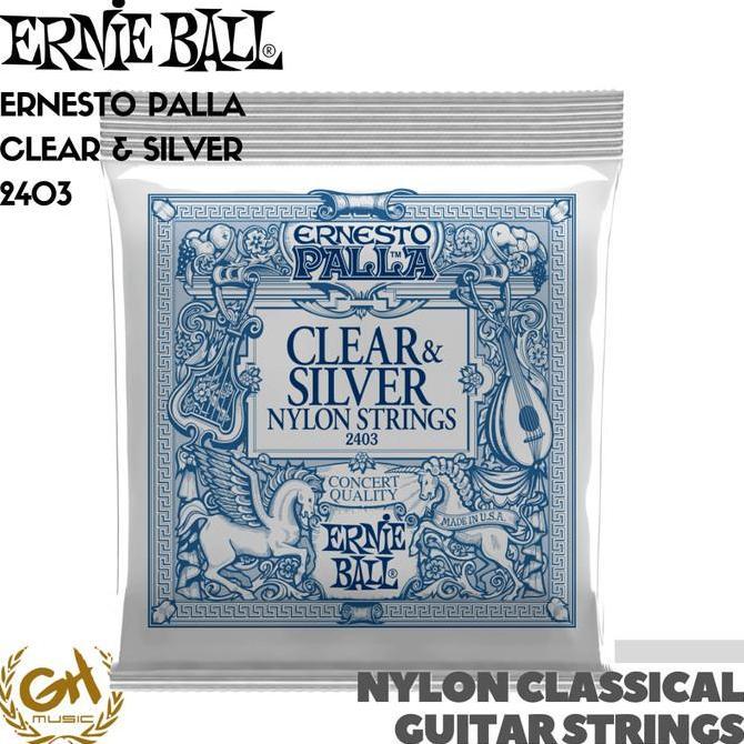 ERNIE BALL 2403 ERNESTO PALLA CLEAR & SILVER NYLON CLASSICAL GUITAR
