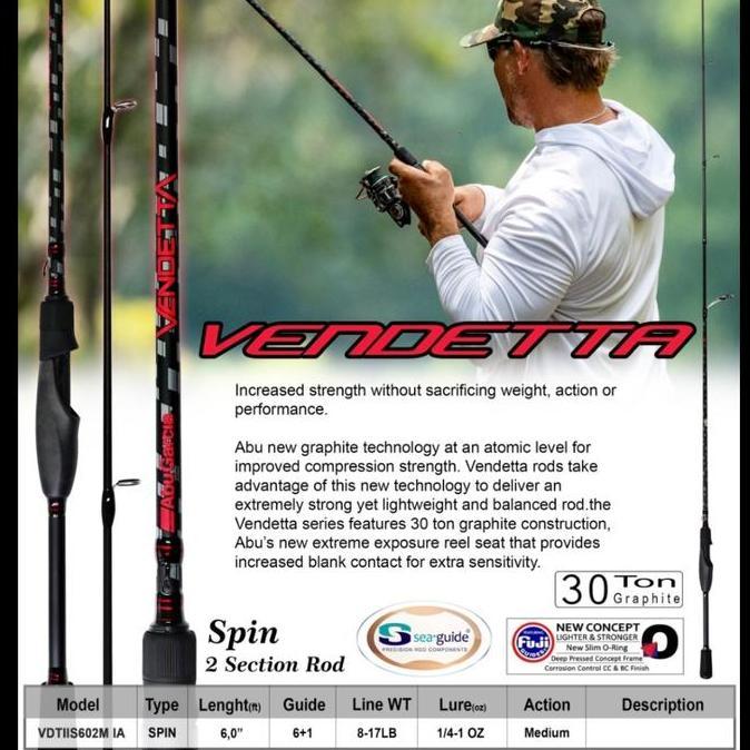 joran abu garcia vendetta II 602 M spinning 180 cm carbon