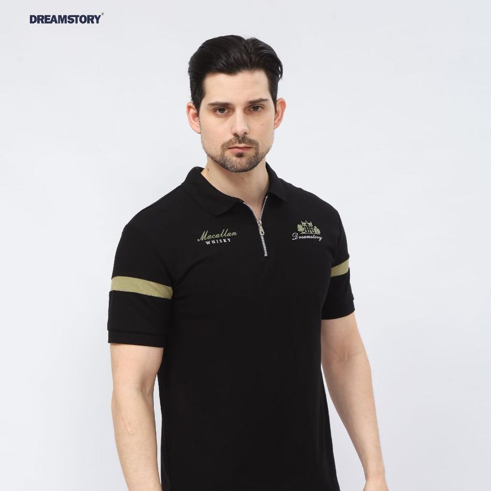Hemat Dream Story - Polo Shirt Macallan Cotton Pique Black Kaos Kerah Pria Wanita Baju Kaos Kerah Di