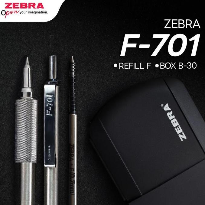 PAKET BALLPOINT ZEBRA F-701, REFILL F-701 HITAM - BISA DI GRAFIR NAMA MURAH