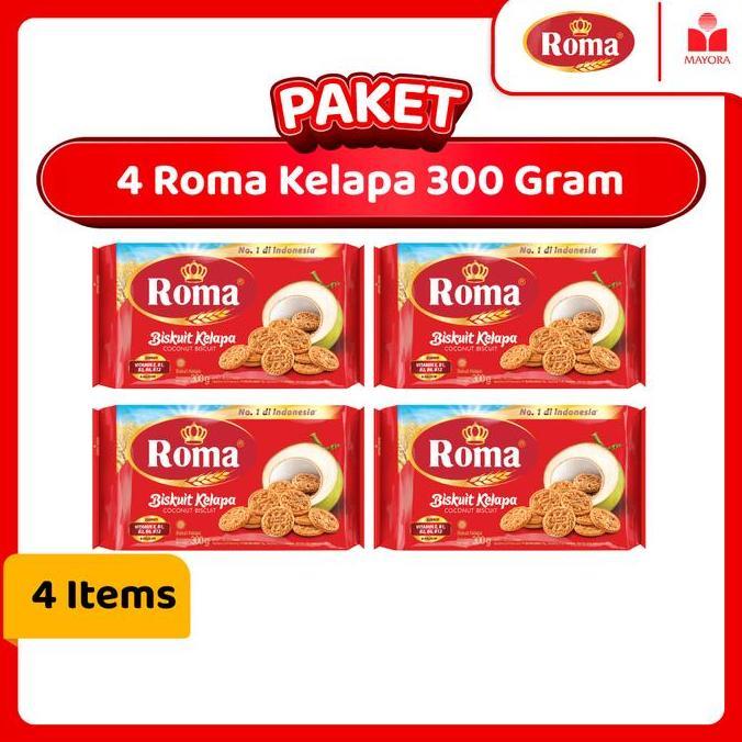 Paket Biskuit 4 Roma Kelapa 300 Gram