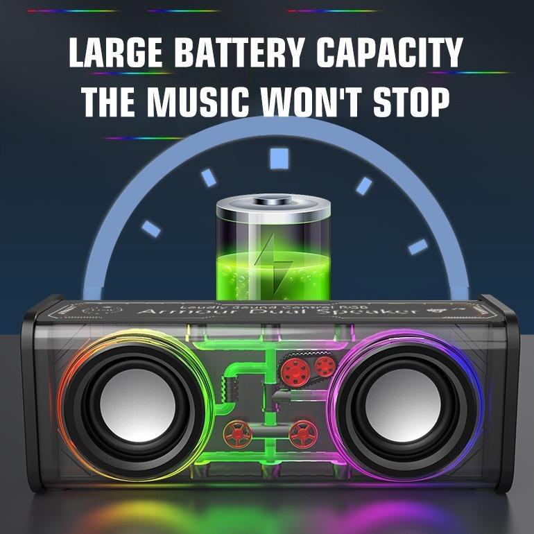 HOT DEALS speaker bluetooth subwoofer meriam baja kecil transparan audio portabel nirkabel 13w mecha